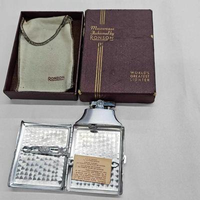 Vintage Silver Ronson Mastercase Lighter Cigarette Case