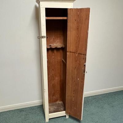60â€ Solid Wood Cream Storage Cabinet