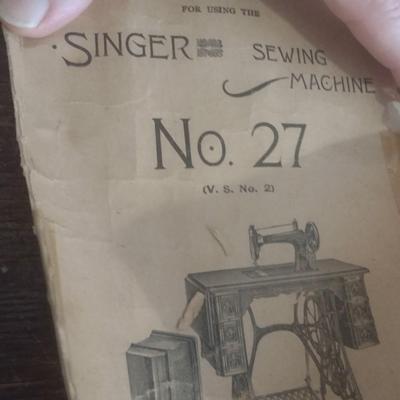 Antique Cast Body 1896 Singer Sewing Machine with Original Paperwork, Lease Agreement and Tool Box