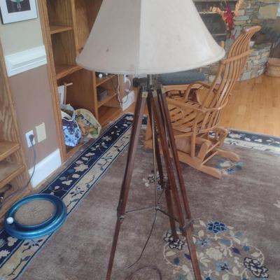 Folk-Art Vintage Surveyor's Tripod Floor Lamp