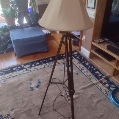 Folk-Art Vintage Surveyor's Tripod Floor Lamp