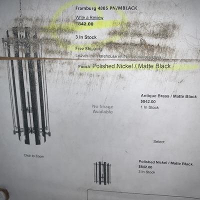 Framburg Lighting Louvre - Five Light Chandelier brand new polish nickel and black