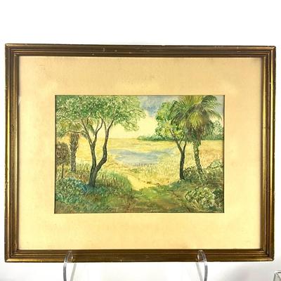 679 Original Landscape Watercolor Signed A. Coney