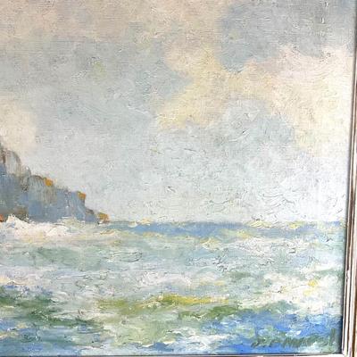 681 Original Oil Painting of Seascape "Pilot Rocks" by JOHN PAUL MARSH (American, 1886-1939)