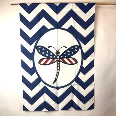 690 Red, White and Blue Chevron Dragonfly House Flag