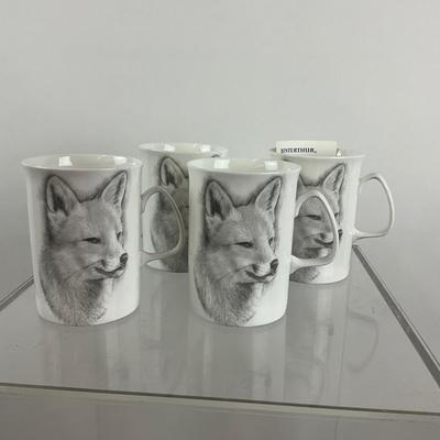 700 Set of Four Winterthur Bone China Fox Mugs