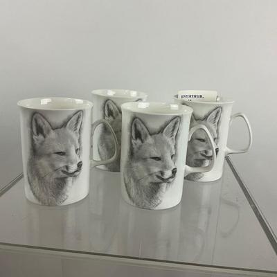 700 Set of Four Winterthur Bone China Fox Mugs