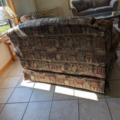 Library Themed Loveseat and Ottoman