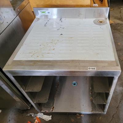 Stainless Steel Regency Bar Table with shelf guides