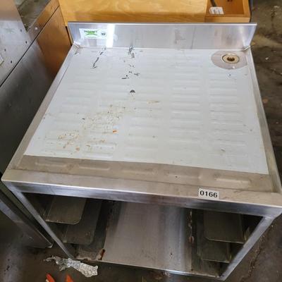 Stainless Steel Regency Bar Table with shelf guides