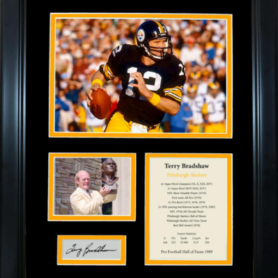 DISPLAY  HALL OF FAMER PLAQUE TERRY BRADSHAW