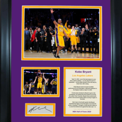 KOBE BRYANT SIGNED DISPLAY  HALL OF FAMER PLAQUE