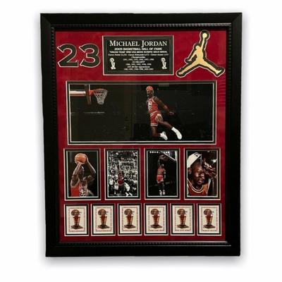 MICHAEL JORDAN SIGNED DISPLAY  HALL OF FAMER PLAQUE