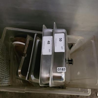 Plastic tub, stainless steel covers