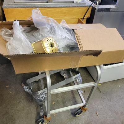 Steel rack on wheels with everything on top