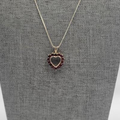 925 Gold Toned Heart Pendant Necklace