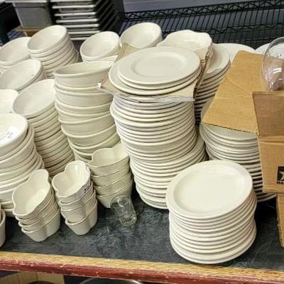 Table with all dishes & glassware
