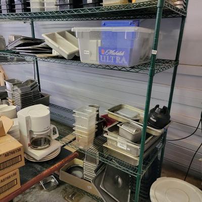 Green Coated shelving Unit
