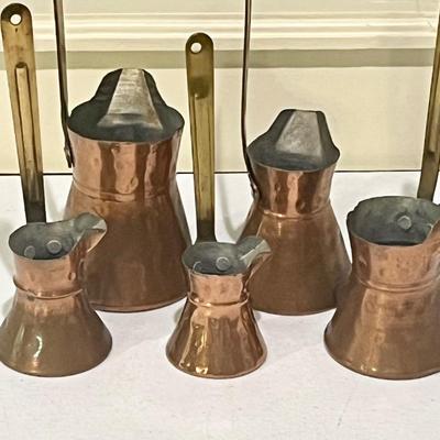 Set Five (5) ~ Turkish Greek ~ Copper/Brass Coffee Pots