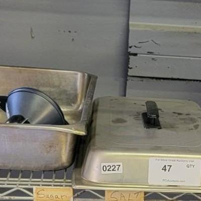 Stainless Steel Pans, lid, ice cream scoop