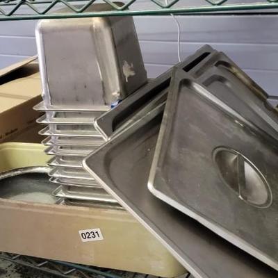 Variety Stainless Steel Pans, food tubs