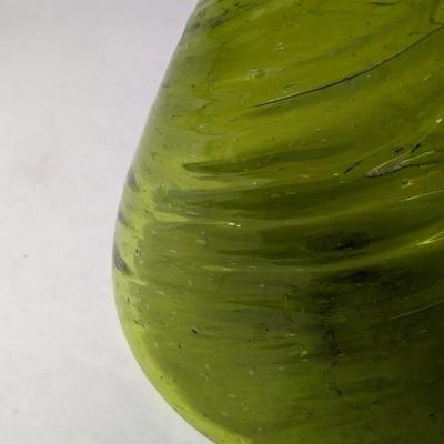 Early Green Hand Blown Spiral Pitcher