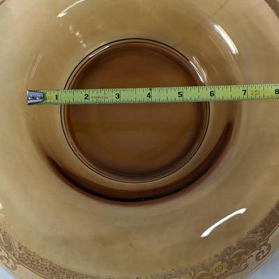 Fostoria Glass Vesper Amber Console Bowl 