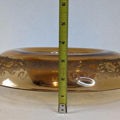 Fostoria Glass Vesper Amber Console Bowl 