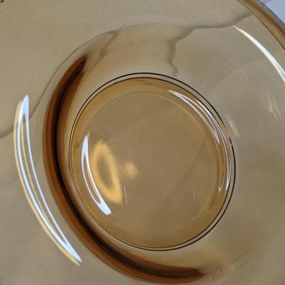 Fostoria Glass Vesper Amber Console Bowl 