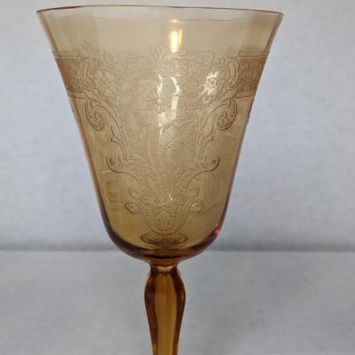 Fostoria Glass Vesper Amber 7 1/4" Water Goblets