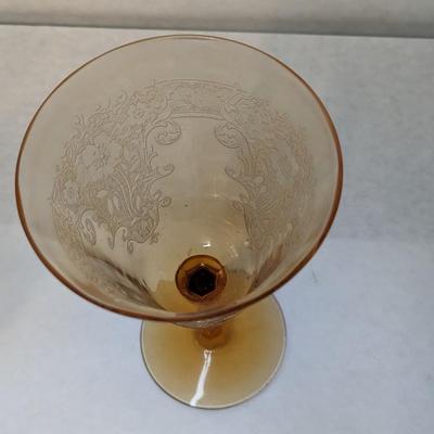 Fostoria Glass Vesper Amber 7 1/4" Water Goblets