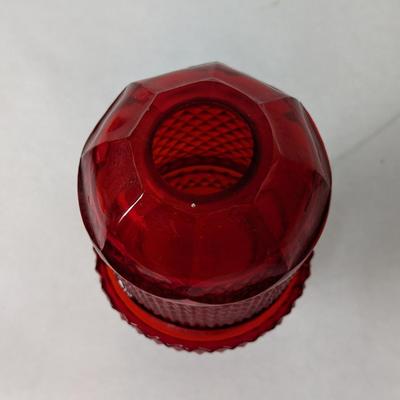 Viking Glass Red Quilted Crystal Fairy Lantern