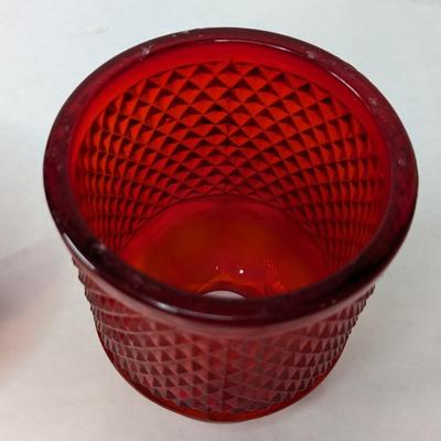Viking Glass Red Quilted Crystal Fairy Lantern