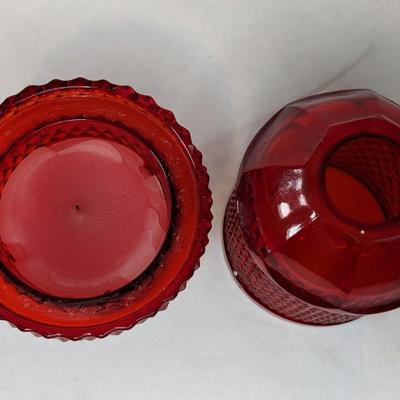 Viking Glass Red Quilted Crystal Fairy Lantern
