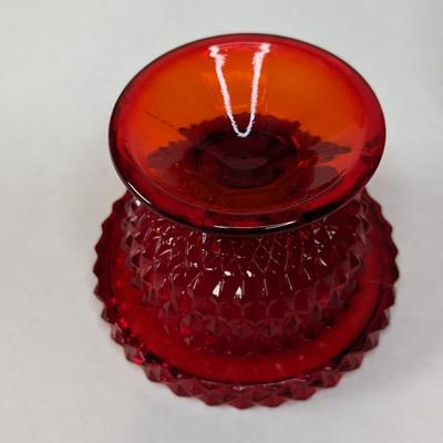 Viking Glass Red Quilted Crystal Fairy Lantern