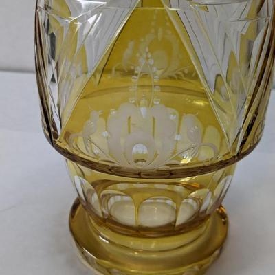 Lead Crystal Faberge Style Lidded Egg Shape Apothecary Container