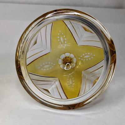 Lead Crystal Faberge Style Lidded Egg Shape Apothecary Container