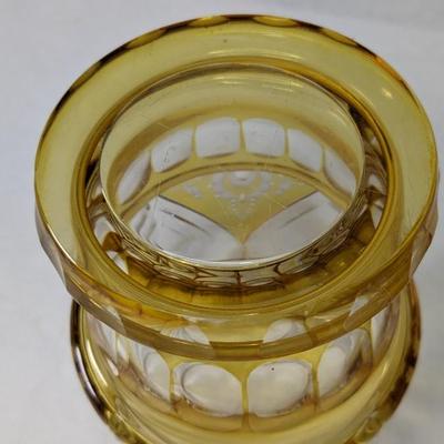 Lead Crystal Faberge Style Lidded Egg Shape Apothecary Container