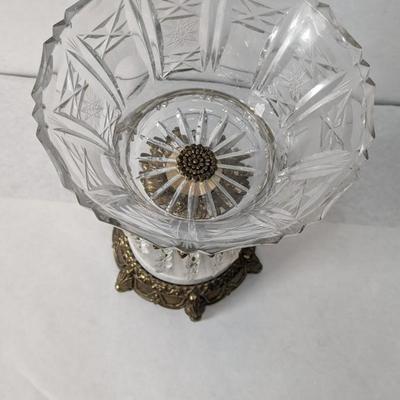Small Cut Glass and Gold Tone Epergne 