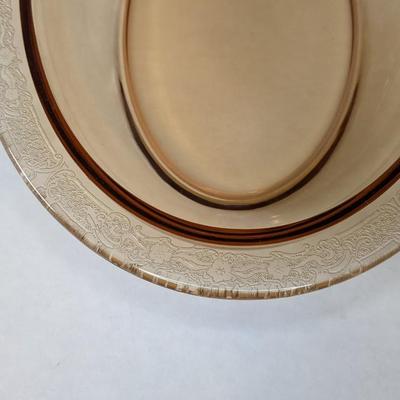 Fostoria Glass Vesper Amber Serving Dishes