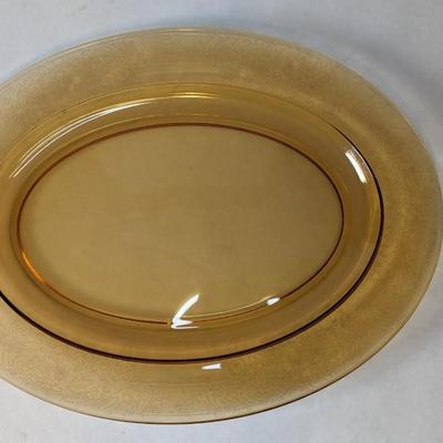 Fostoria Glass Vesper Amber Serving Dishes