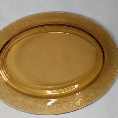 Fostoria Glass Vesper Amber Serving Dishes