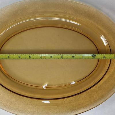 Fostoria Glass Vesper Amber Serving Dishes