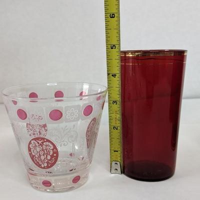 Red Glass Tumbler Assortment