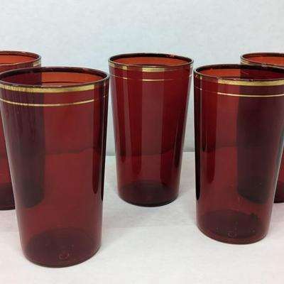 Red Glass Tumbler Assortment