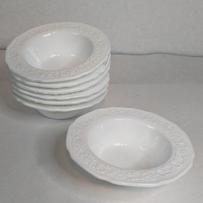 Indiana Glass Orange Blossom Milk Glass Dish Set