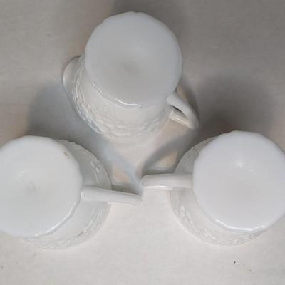 Indiana Glass Orange Blossom Milk Glass Dish Set
