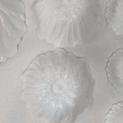 Indiana and Fenton Wild Rose Milk Glass Serving Bowls 