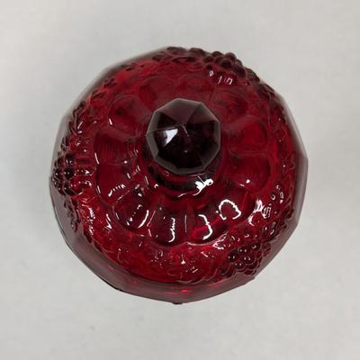 Red Fenton Wreathed Cherry Cream and Sugar