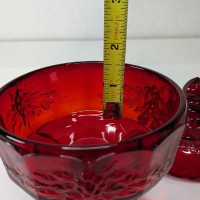 Red Fenton Wreathed Cherry Cream and Sugar